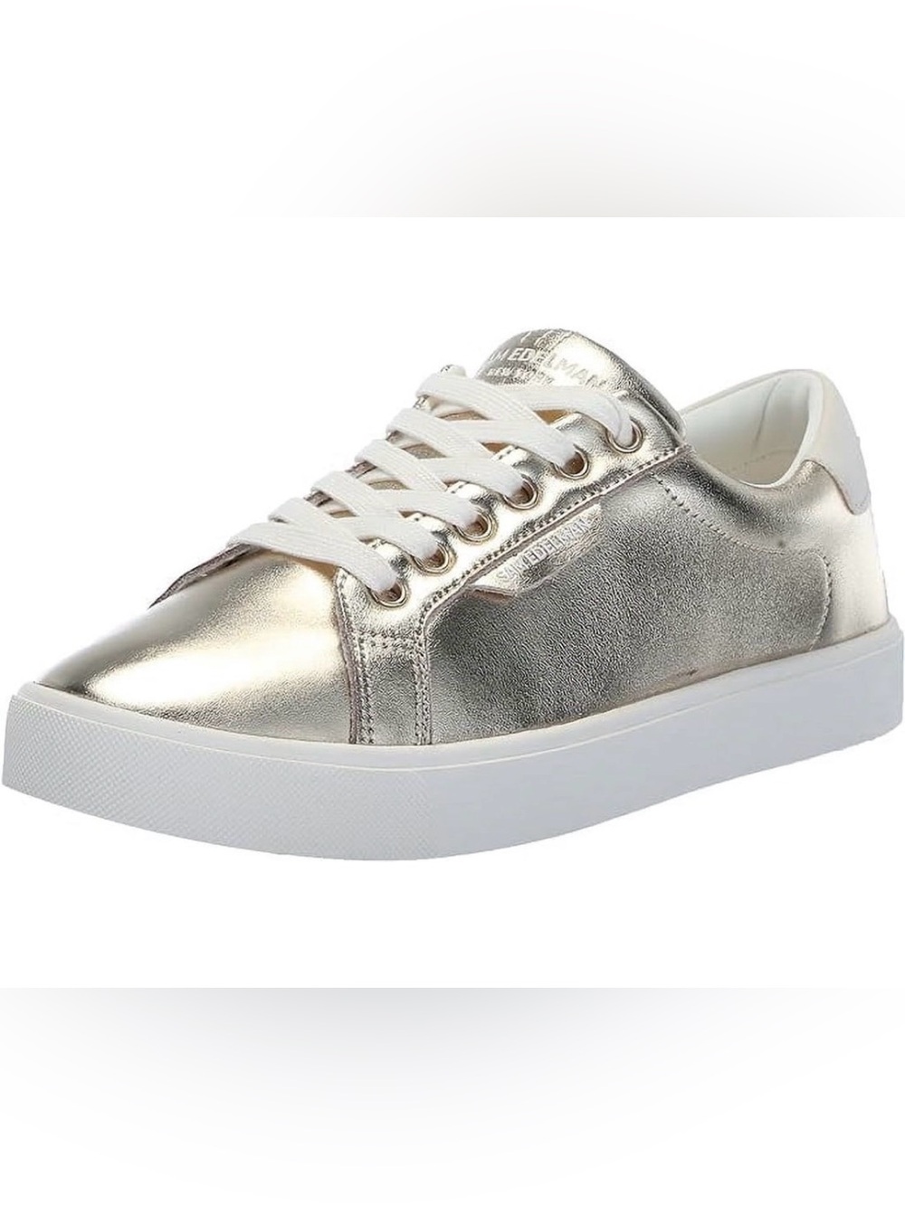 Sam Edelman Metallic Silver Lace-Up Sneaker